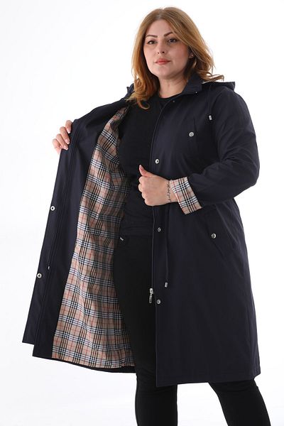 TUTveAL Collection Női vízálló, nagy méretű, hosszú kapucnis, ragasztott szövet belső kabát