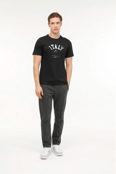 lumberjack A10157074408010 4m ml Renato 11ıtl1029 4fx Μαύρο ανδρικό μπλουζάκι