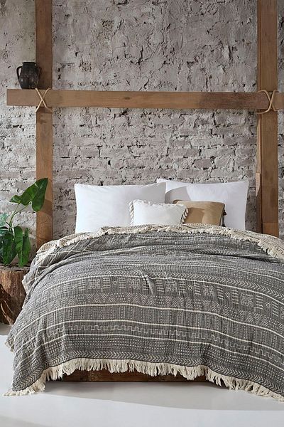 SOFTKİSS Etno 3 Tiers 240X260 cm Ambre Bed-Sofa-Double Anthracite