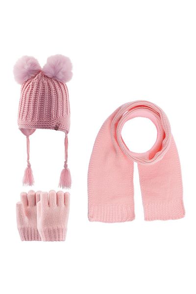 Kitti 1-4 Years Baby Girl & Child Scarf Beanie Gloves Set of 3