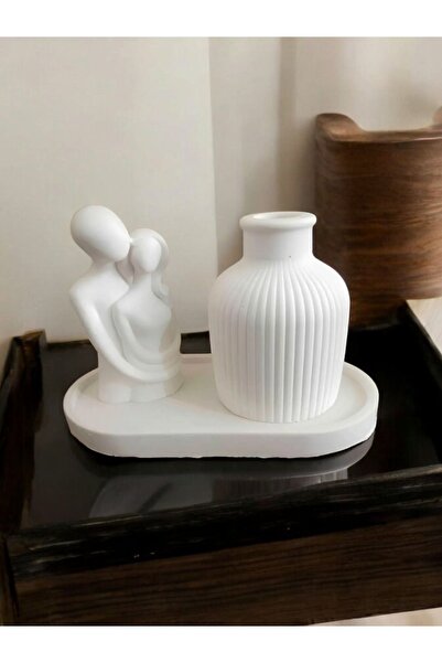 MOD10 Vază decorativă, farfurie decorativă, set de 3 bibelouri pentru îndrăgo...