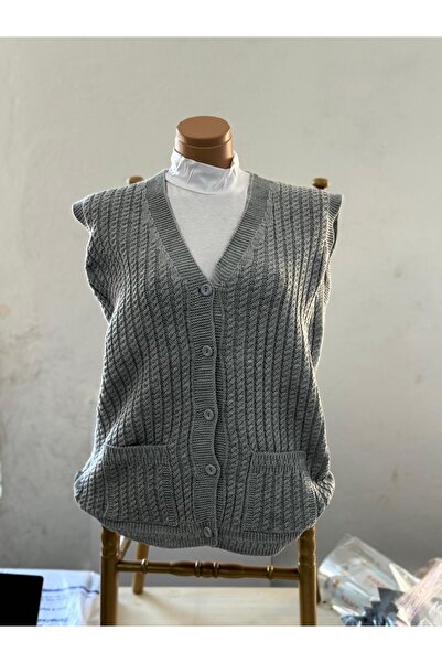 EM&FA TEKSTİL EM&FA Tekstil Saç Örgü Model Kalın Anne Yeleği