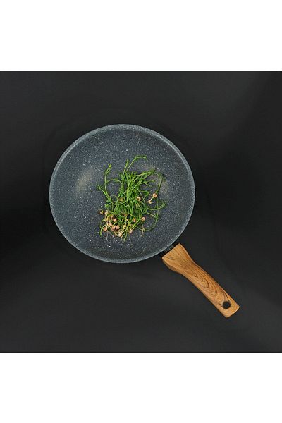 Leydi Marble Natura Granite Wok Pan 28 Cm