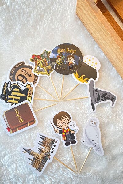 Harry Potter Temalı 10 Adet Doğum Günü Cupcake Süsü