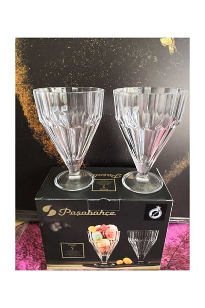 Paşabahçe Pleats 2-Piece Crystal Ice Cream Bowl 68136 Pb68136