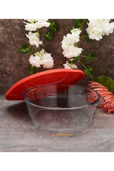 Paşabahçe Borcam Round Pot with Red Lid 2100cc