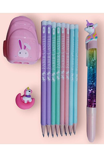 Faber Castell Şövalye Kurşun Kalem Pastel Kalem 8 Li - Simli Sulu Kalem Ve Ça...