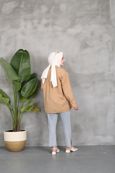 Nergis Neva Butik Κομψό τουνίκ με τσέπη και βολάν μπροστά