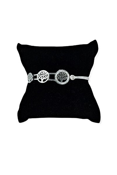 KÜPPELİ ACCESSORİES Hayat Ağacı Çelik Bileklik Gümüş Renk