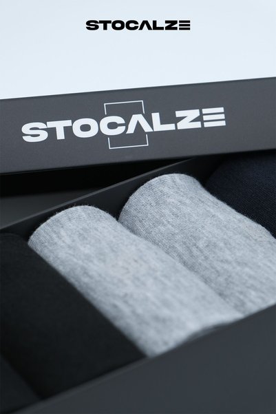 STOCALZE Bamboo Men's Long Socks 6-Piece Set Plain Socks. Breathable and Non-Sweat Boxed Socks Set