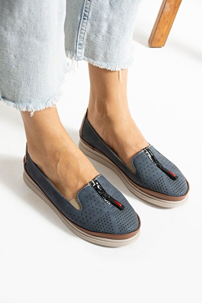 HKM shoes Yeni Sezon Kadın Günlük Mevsimlik Yumuşak Taban Rahat Tam Ortopedik Önden Femuarlı Babet Ayakkabı