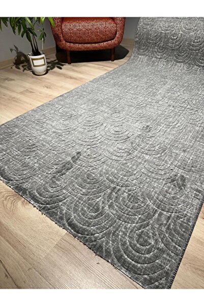 AKSU HALI Aksu Halı Prime Cozy Gri Kaymaz Taban Makinede Yıkanabilen Kesme Yo...