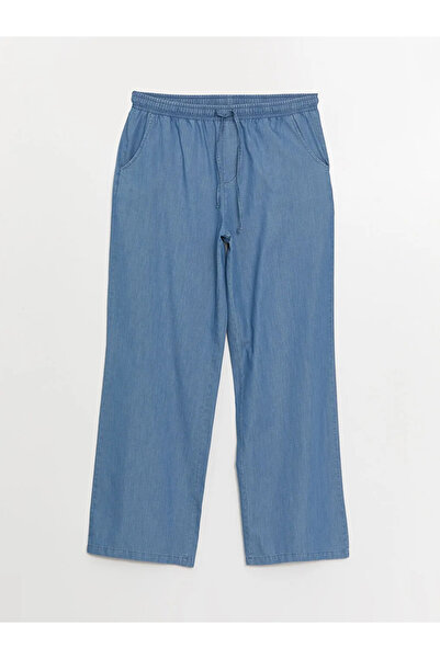 LC Waikiki Lcwaikiki Classic Mid Indigo Rodeo Wideleg Women's Jeans with Elas...