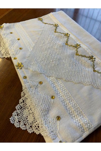 heptrend Handcrafted Lace 50x90 Dowry Towel