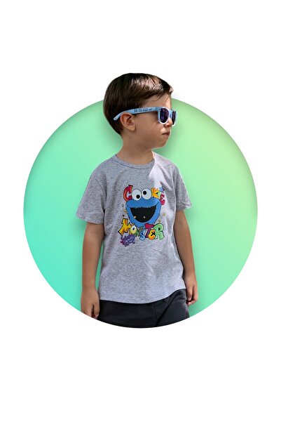 patriko tekstil تي شيرت بأكمام قصيرة من القطن الممشط بنمط وحش الكعك باللون ال...