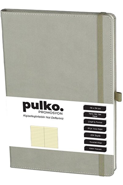 PULKO Promosyon Blok za beleške, (16X24CM), Thermo Koža , 224 strane, Prugast...