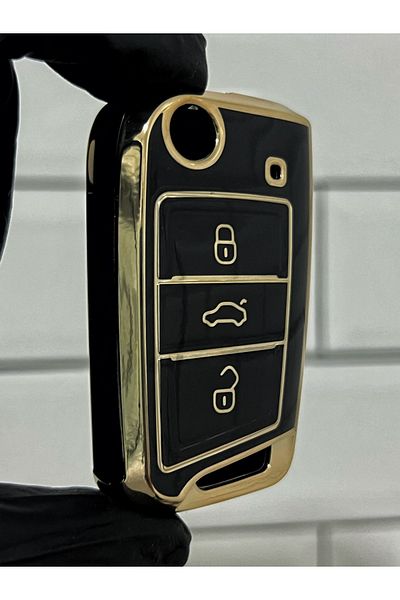 BARKAS ELEKTRONİK Volkswagen T-roc Taigo T-cross Polo Golf Tiguan Switchblade Nano Key Case Black