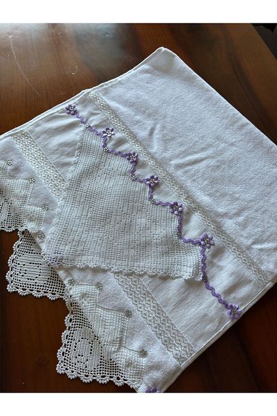 heptrend Handcrafted Lace 50x90 Dowry Towel