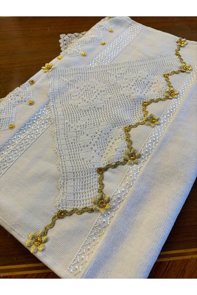 heptrend Handcrafted Lace 50x90 Dowry Towel