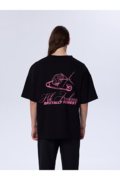 HOLEACADEMIE Hole İğne Baskı Oversize T-Shirt