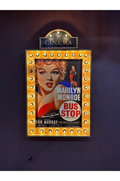 retron atölye woodworks Lightbox Film Afiş Işıklı Ahşap Tablo