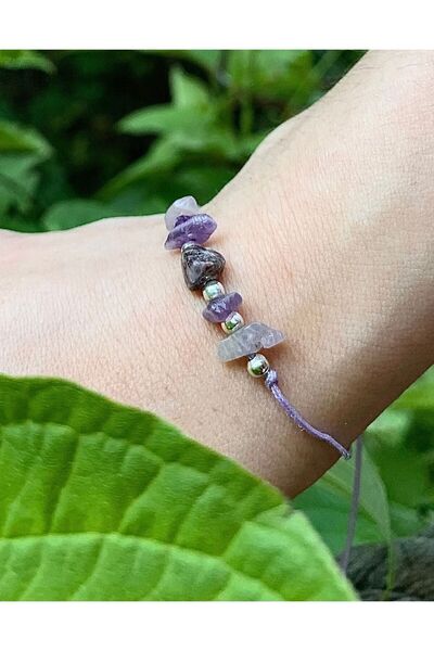 magıcgrange سوار نسائي من حجر الجمشت الطبيعي - إكسسوار للفتيات والأطفال، علام...