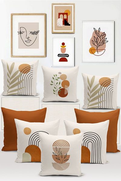 Bertille Home Minimalist Series - Σετ 8 μαξιλαροθήκες με ψηφιακή εκτύπωση