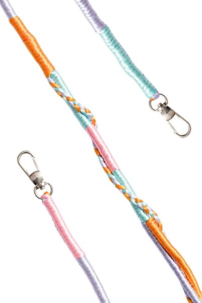 Hippi أرجواني ملون 110 سم محبوك يدويًا وحزام للهاتف والمحفظة