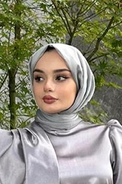 Azeem GRİ Janjan Şifon Abiye Şal , Saten 1,5m x 2m Abiyelik Şal, Saten Şal, 1...