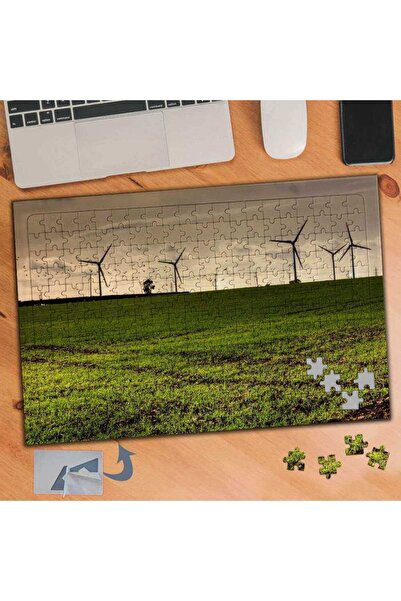 Asilmeydan Rüzgar Gülü Elektirik Santrali 240 Parça Puzzle Yapboz Tablo-916