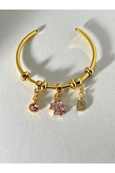 soiestore مجموعة مجوهرات الزركون البرسيم (الوردي الزجاج اللؤلؤ قلادة سوار القرط سلسلة قلادة)