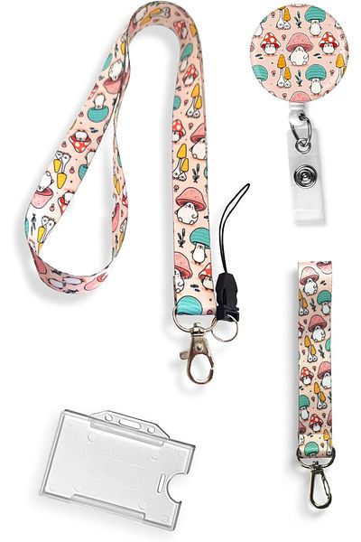 Skygo 4 piece set neck rope phone strap keychain yoyo badge holder