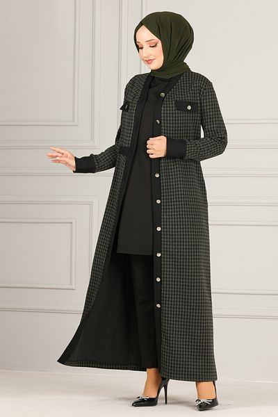 ModaMerve Khaki Buttoned Cap - NYA2639