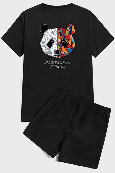 PAWWY Σετ σορτς και τοπ με σχέδιο Panda