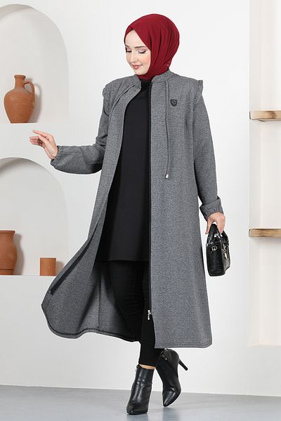 ModaMerve Καπάκι με φερμουάρ MSL9044 Γκρι
