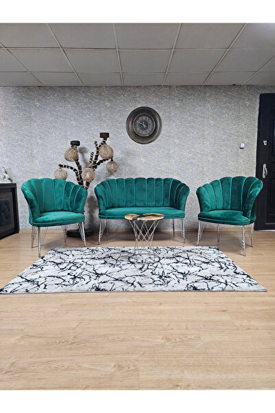 ZAFİR Krom  Kaplama  Tel Ayak Papatya Çay Seti Koltuk Takımı , Balkon, Salon,...