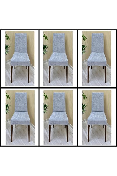 KILIFSAN 6 Adet BabyFace Kadife Kumaş Sandalye Kılıfı Yıkanabilir Likralı Esnek Lastikli, Sandalye Örtü