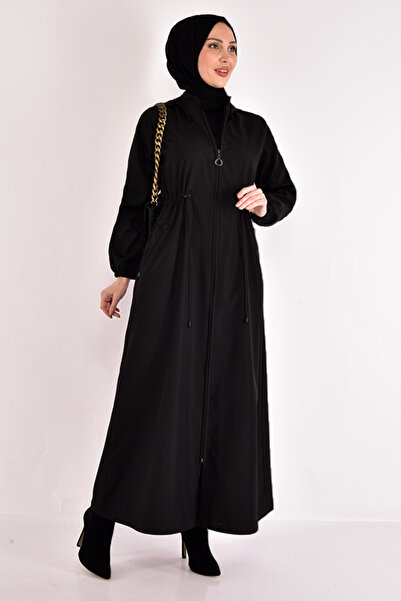 ModaMerve Black Hooded Cap - ASM2119