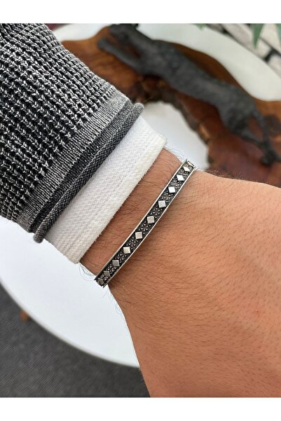 OSMANLI GÜMÜŞ سوار رجالي - سوار رجالي معدني - سوار رجالي - موديل رباعي