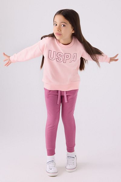 U.S. Polo Assn. Κορίτσια - Σετ φόρμας Sandy Sweet με άδεια στο κάτω μέρος και στο επάνω μέρος