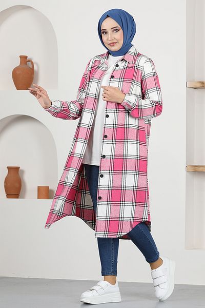 ModaMerve Lumberjack Shirt MSL7501 Pink