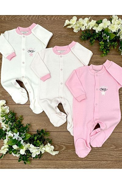 Renkli Puset 3-piece Polka Dot Jumpsuit Set for Newborn Baby - Spotted