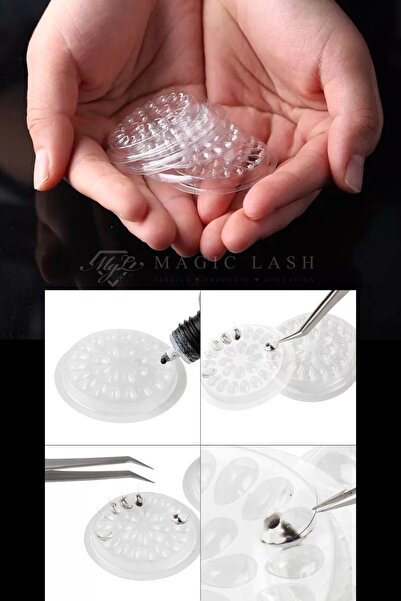 Magic Lash Ipek Kirpik Yapıştırıcı Damla Kabı Paleti 10 Lu Beyaz Renk