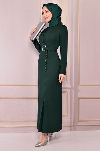 ModaMerve Φόρεμα Emerald Belted - Asm2558