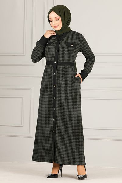 ModaMerve Khaki Buttoned Cap - NYA2639