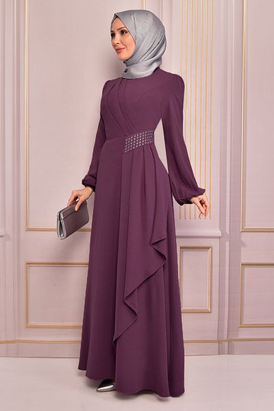 ModaMerve Φόρεμα Dusty Rose Stone Detailed - Asm2507