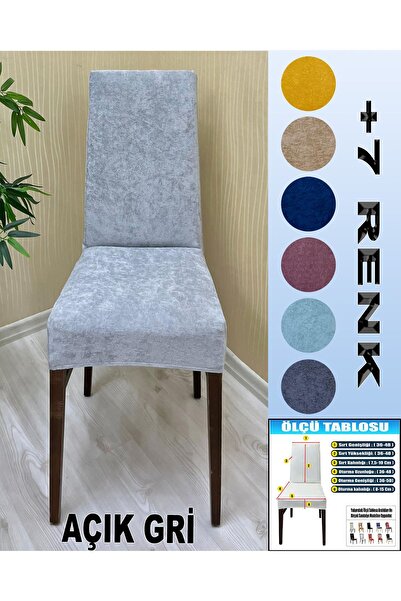 KILIFSAN 4 Adet BabyFace Kadife Kumaş Sandalye Kılıfı Yıkanabilir Likralı Esnek Lastikli, Sandalye Örtü