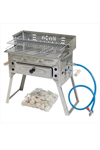 Açan T-4 Tüplü Fırınlı Pervazlı Mangal +maşa Ve Lav Taşı Hediye