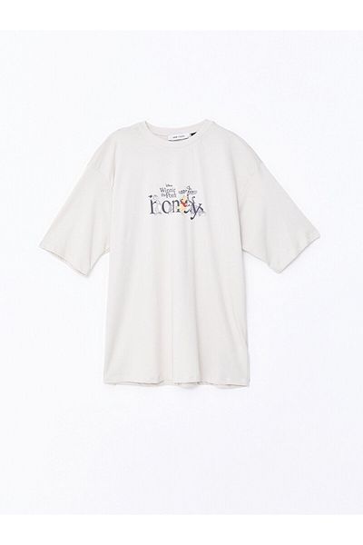 LC Waikiki LCW Oversize Women's T-Shirt - Crew Neck, Printed, Short Sleeve