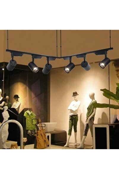 Led Pasajı Siyah Kasa Ve Günışığı 6 Adet 360 Derece Dönen Led Ray Spot Lamba ...